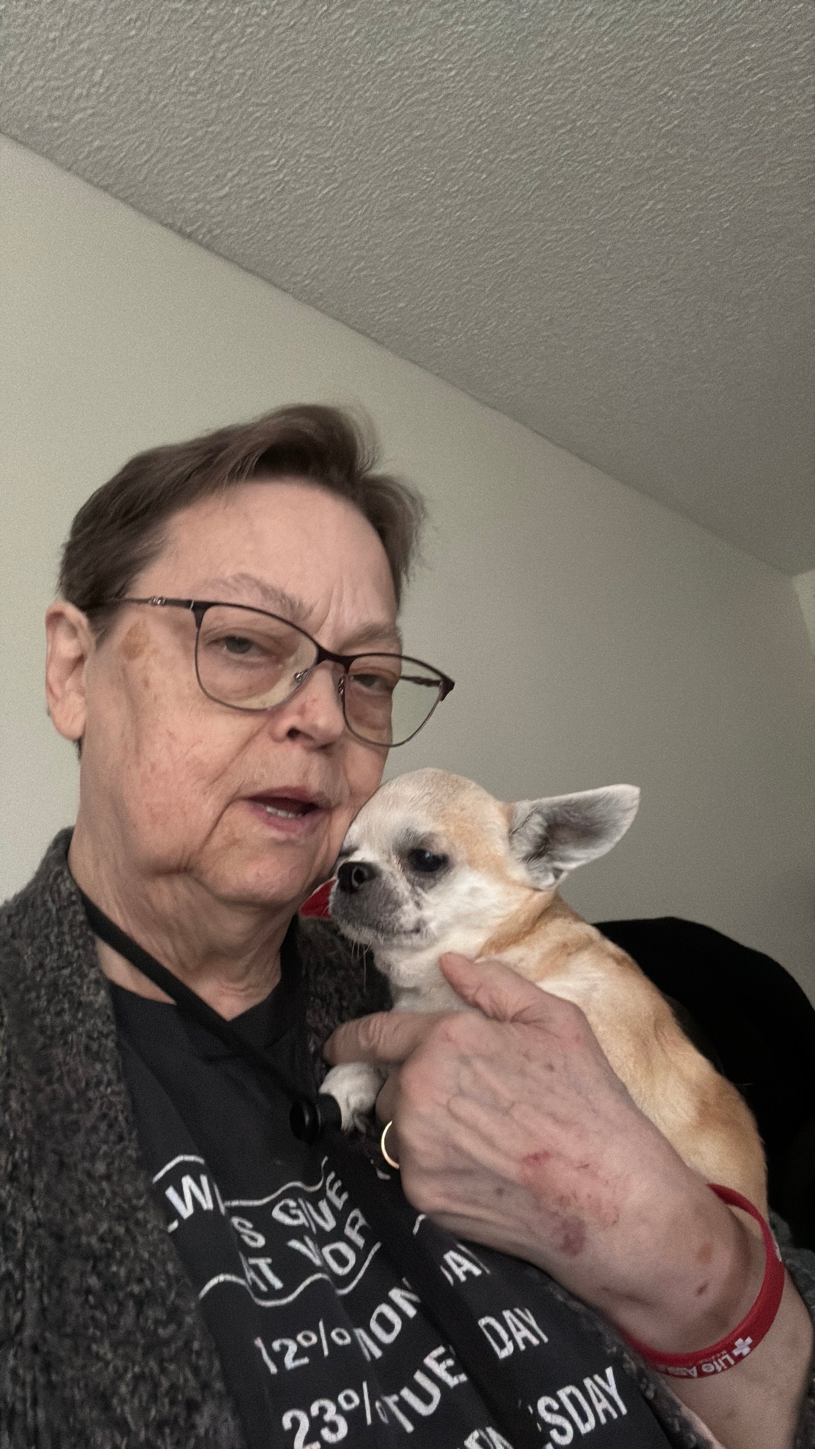 Lynn Cheney with her emotional support Chihuahua